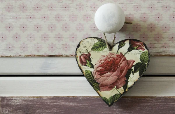 Vintage heart with roses — Stock Photo, Image