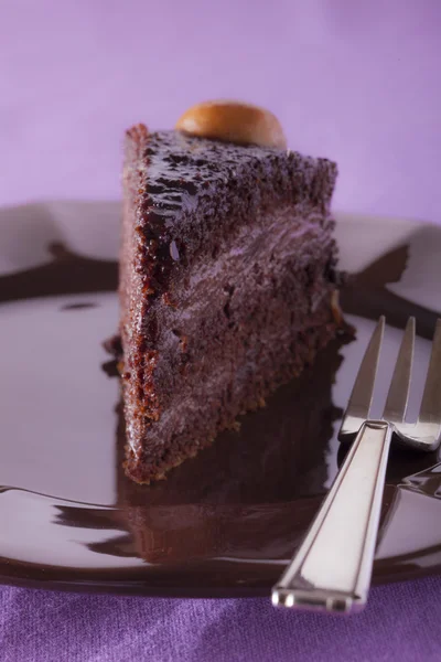 Chocolate cream cake — Stock Photo, Image