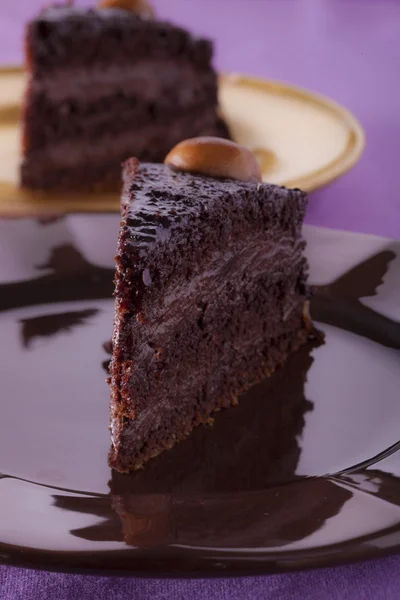 Chocolate cream cake — Stock Photo, Image