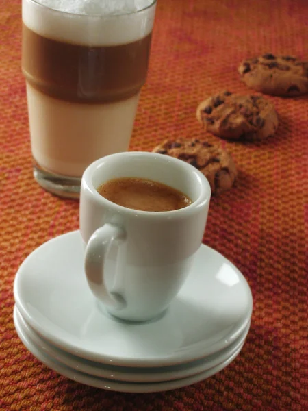 Espresso and Latte Macchiato — Stock Photo, Image