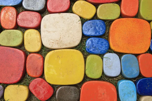 Kamenná zeď domu z různých barevných kamenů v layi Royalty Free Stock Obrázky