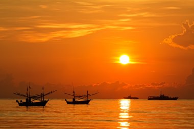 Balıkçılık Tekne sunrise, huahin Tayland