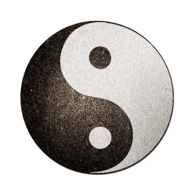 Ying yang symbol of harmony and balance cut and from recycle pap clipart