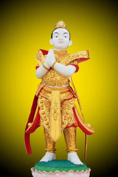Sculpture of kid Naja in Chinese Temple, of Thailand — Stock Photo, Image