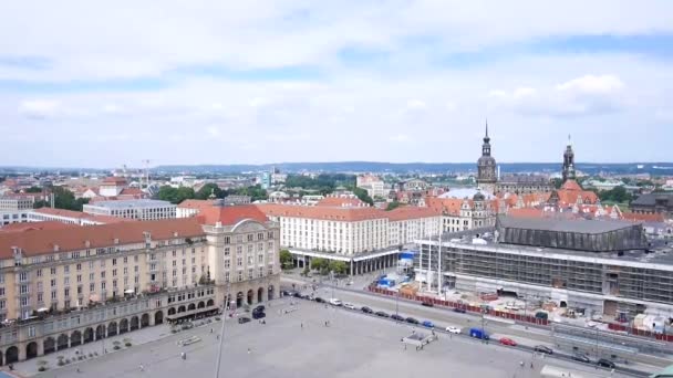 Dresden Alemania Julio 2016 Vista Ciudad Dresde Tomada Desde Kreuzkirche — Vídeos de Stock