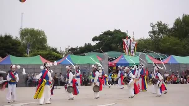 Gimje Güney Kore Eylül 2017 Pungmul Veya Nongak Çiftçi Dansı — Stok video