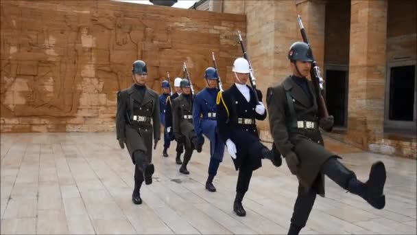 Cambio Guardia Marcha Anitkabir — Vídeo de stock