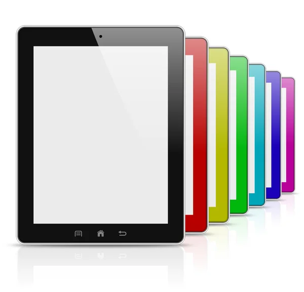 Tablet pc colorful rainbow series — Stock Photo, Image