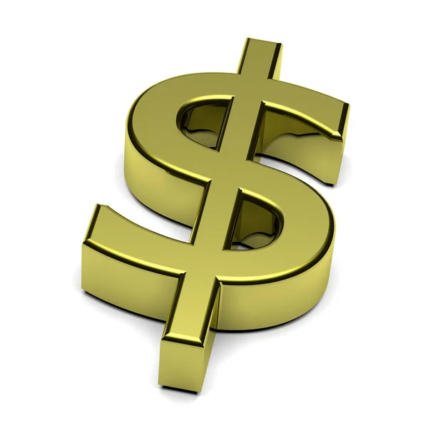 Символ валюты 3D доллара изолирован на белом — стоковое фото