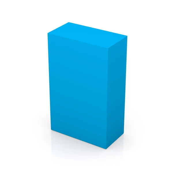 Caja en blanco azul — Foto de Stock