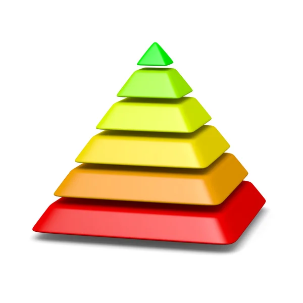 6 levels pyramid structure environment concept — Stock Photo, Image