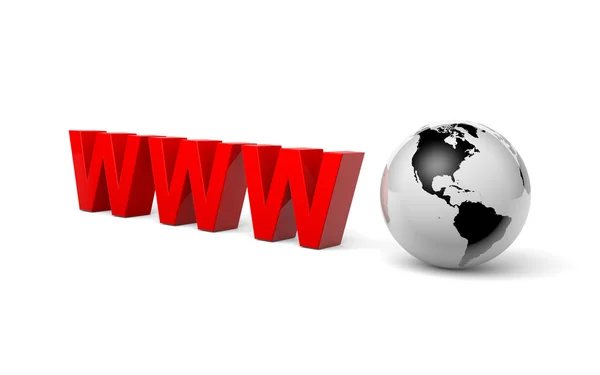 Www world 3d resimde Internet kavramı — Stok fotoğraf