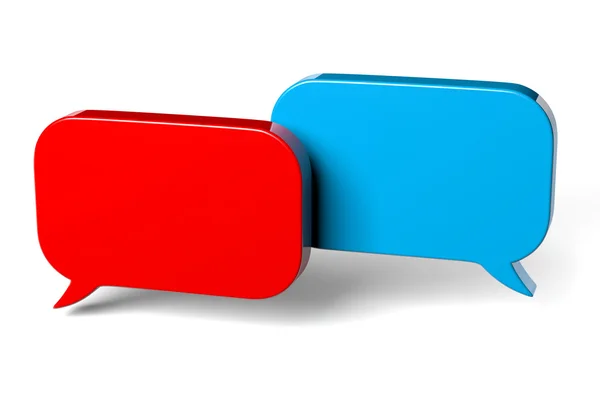 두 개의 빨간색과 파란색 거품 연설 — 스톡 사진
