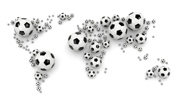 Fútbol Ball Mapa del mundo —  Fotos de Stock