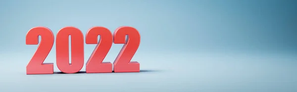 2022 рік Текст номеру на синьому фоні — стокове фото