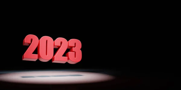 2023 рік Текст номеру, освітлений на чорному тлі — стокове фото