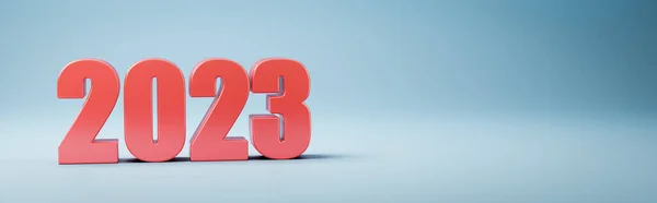 2023 рік Текст номеру на синьому фоні — стокове фото