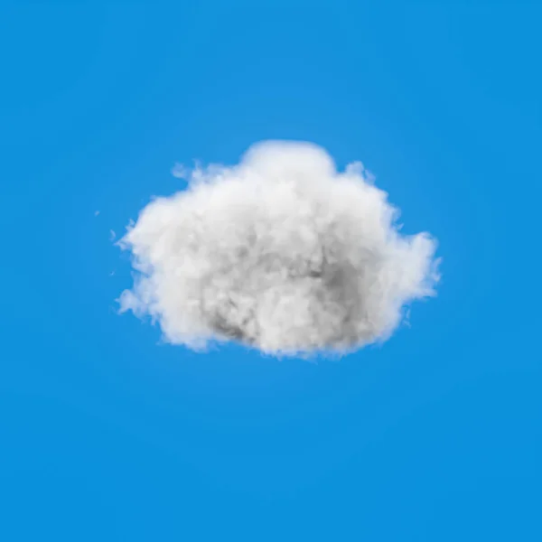 Nube única sobre fondo azul plano — Foto de Stock