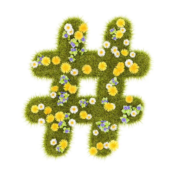 Kwiat Trawy Hash Symbol Kształt Izolowany Białym Tle Ilustracja — Zdjęcie stockowe