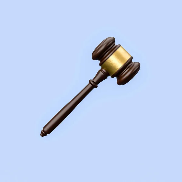 Judges Gavel Isolated Blue Background Render Illustration Justice Concept — стокове фото