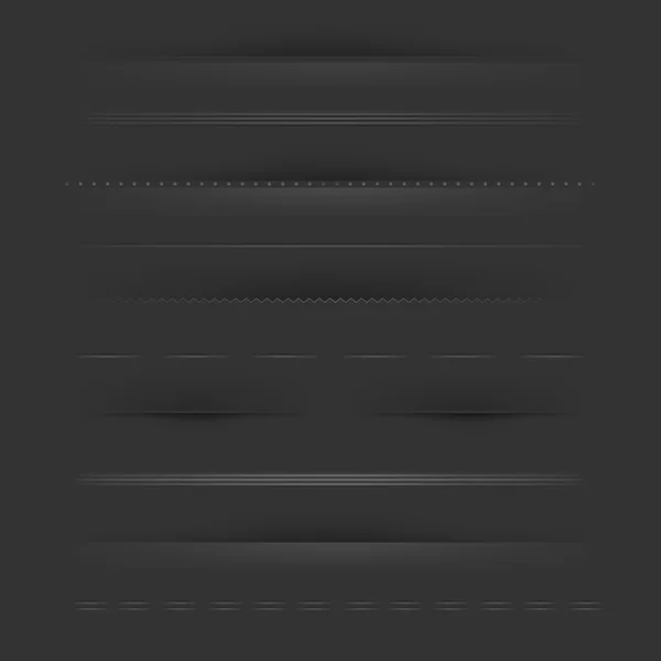 Большой набор разделителей в темноте — стоковый вектор