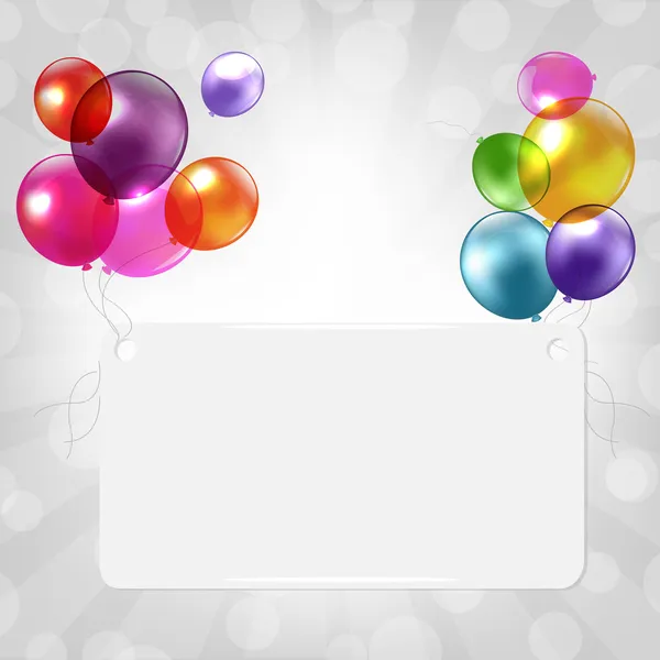 Kleurrijke tekstballon met sunburst en bokeh — Stockvector