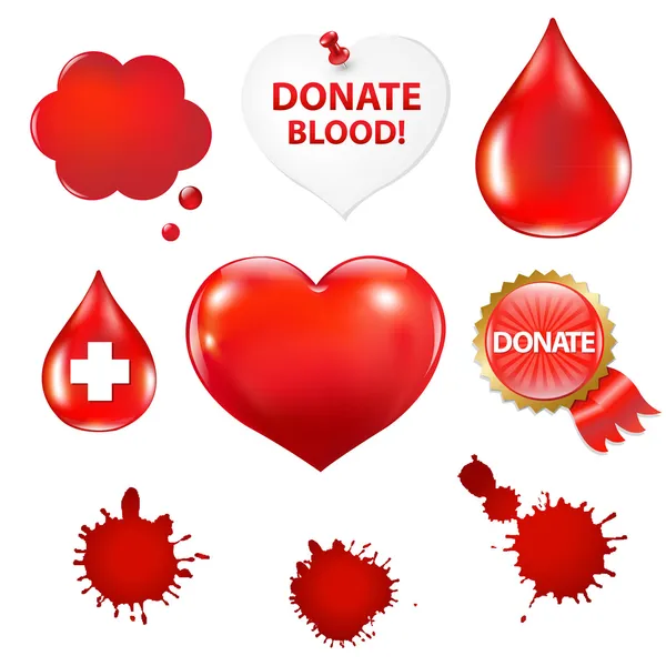 kan damlası ve kalp ile büyük set