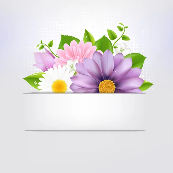 Flores de verano con hoja — Archivo Imágenes Vectoriales