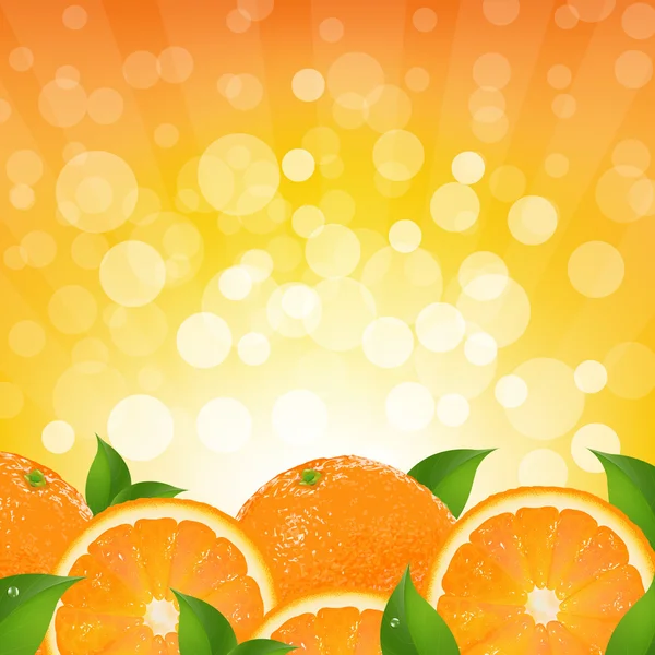 サンバースト オレンジ色とオレンジ色の背景 — ストックベクタ