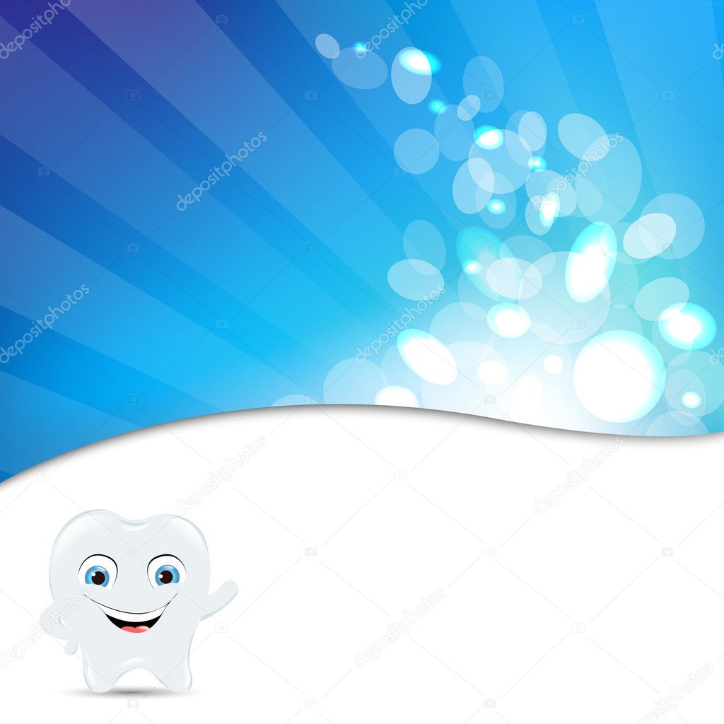 Blue Background With Tooth Icon