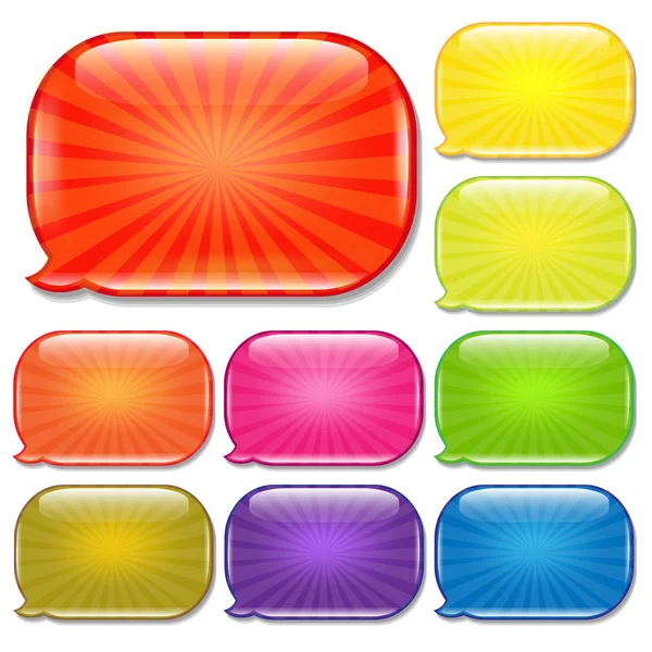 Conjunto colorido de bolhas de fala —  Vetores de Stock