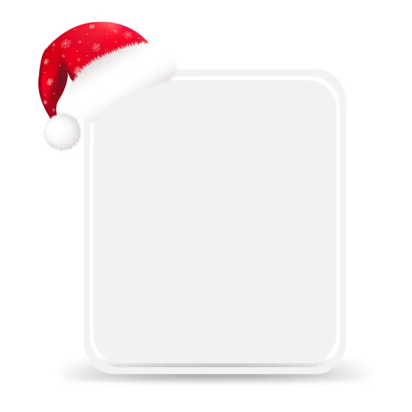 Čepice Santa s prázdnou dar značky — Stockový vektor