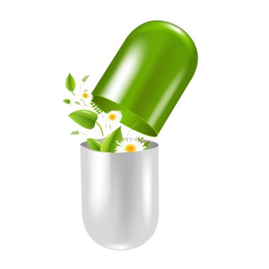 Pill With Herbs And Camomile clipart