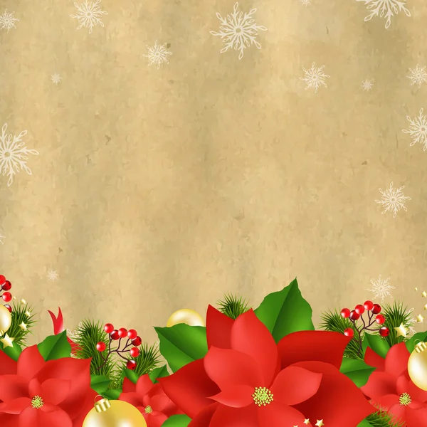 Vánoční přání s vánoční hvězda — Stockový vektor