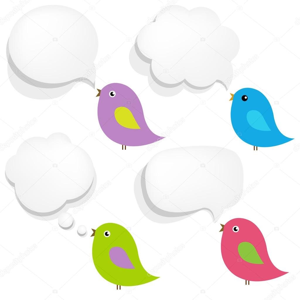 White Paper Speech Bubble And Birds