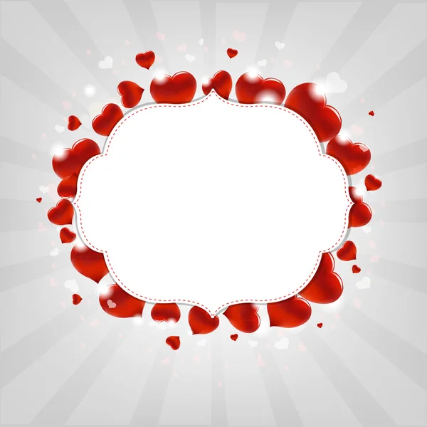 Valentijnsdag illustratie met harten — Stockvector