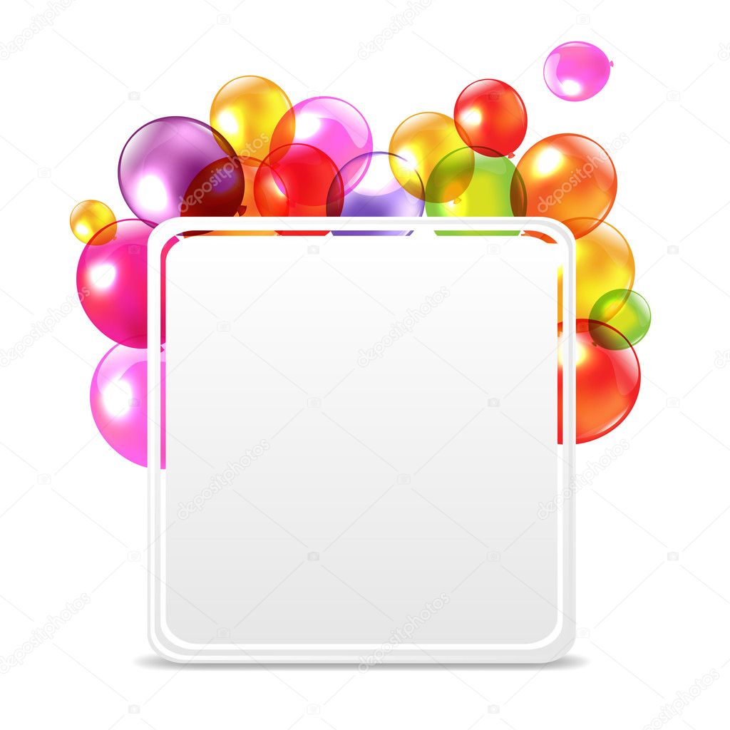 Happy Birthday Card With Color Balloons