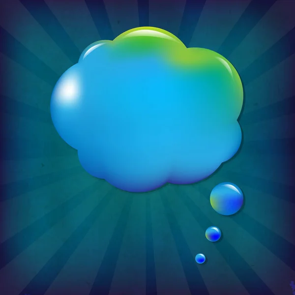 Donker blauwe grunge achtergrond textuur met blauwe tekstballon — Stockvector