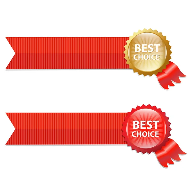 Best Choice Labels With Ribbons — Stock Vector