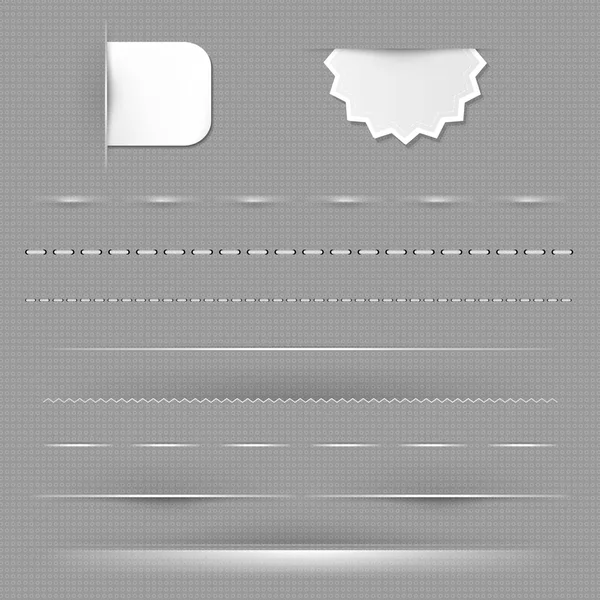 Set Of Dividers With Grey Background — Stock Vector