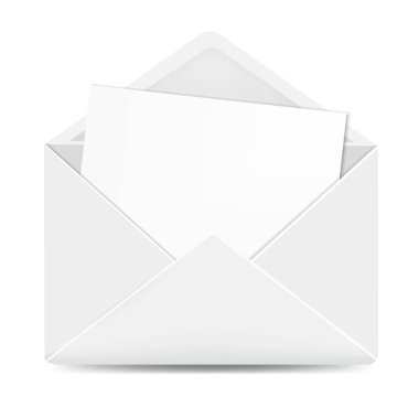 Open White Envelope With Paper clipart