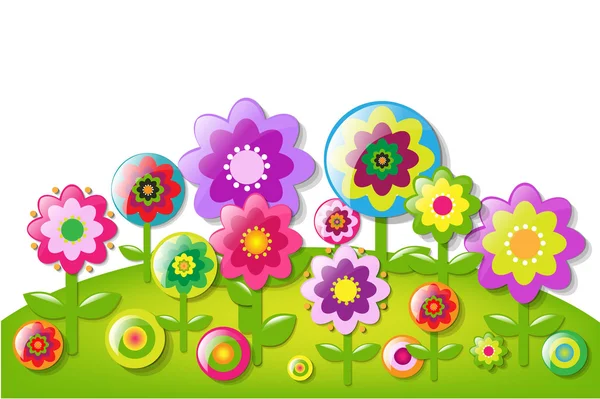 Cartoon bloemen grens — Stockvector