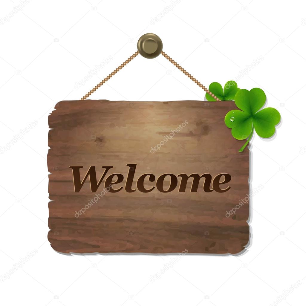 Wooden Background With Welcome Text