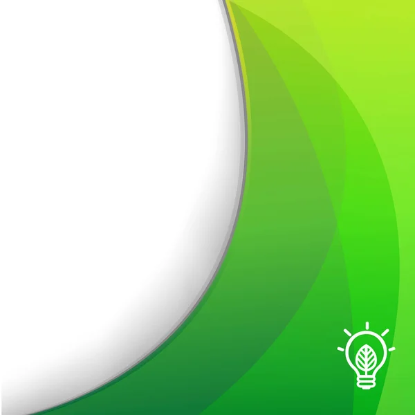 Πράσινη ταπετσαρία με οικολογικό σύμβολο λαμπτήρα — Διανυσματικό Αρχείο