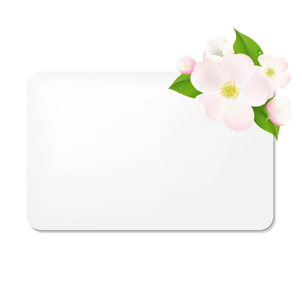 Apple boom bloemen met lege gift tags — Stockvector