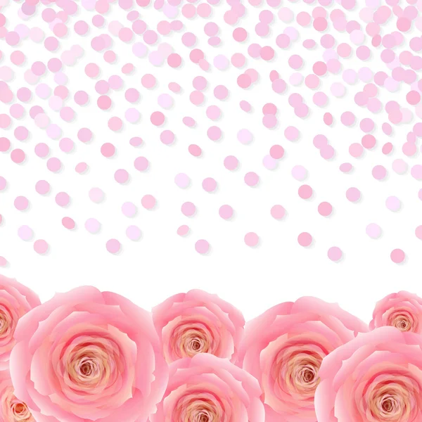 Rose rose avec confettis — Image vectorielle