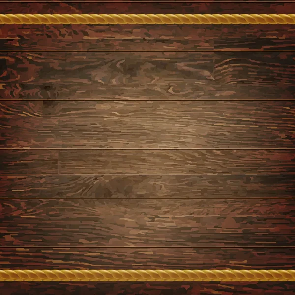 Texture en bois foncé avec corde — Image vectorielle
