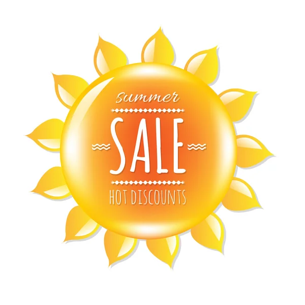 Banner de venda de verão com símbolo Sun — Vetor de Stock