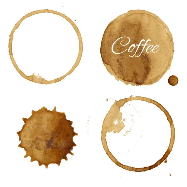 Kaffeeflecken-Set — Stockvektor