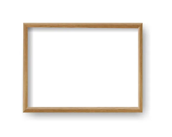 Wooden Frame Isolated White Background — Stock Vector